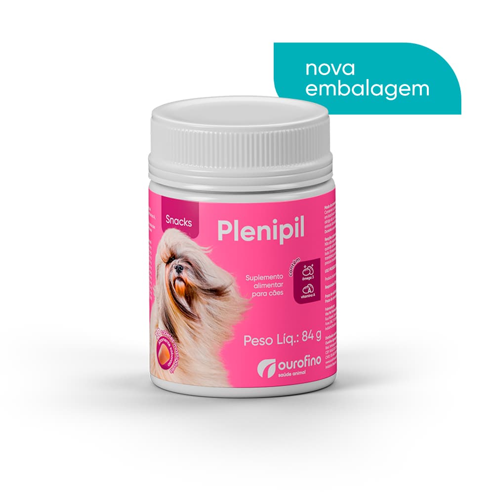 Suplemento Plenipil Ourofino para Cães 84g | Pele e Pelagem Saudável | Snack Funcional | Linha Saúde Pet
