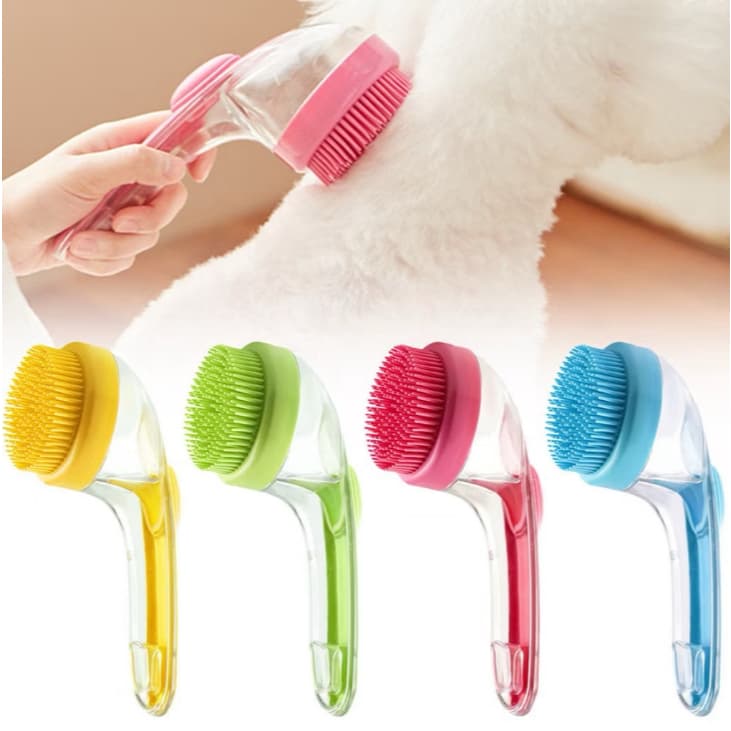 Escova De Banho Para Cachorros Gatos e Pets Com Dispenser Para Shampoo e Condicionador CS-2