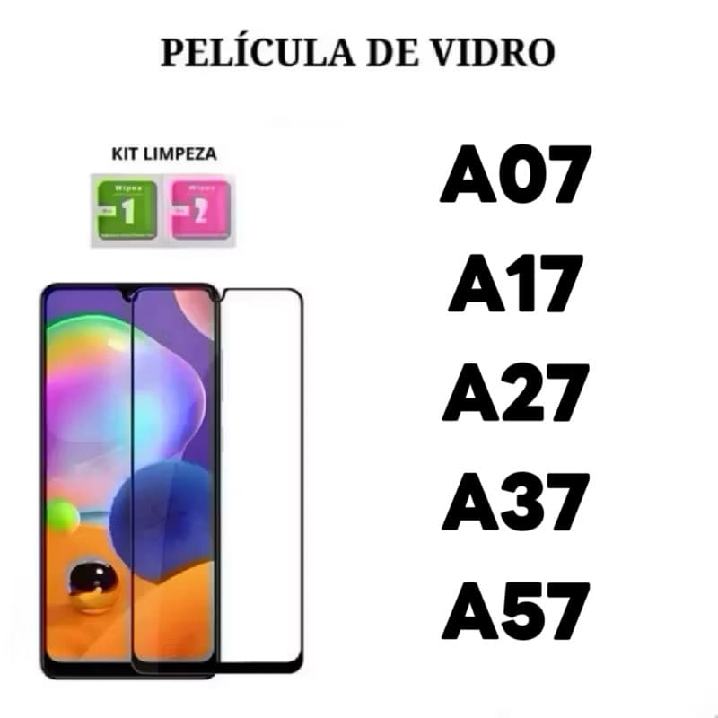 Kit 3Pcs/5Pcs Película De Vidro Temperado 3D Para Samsung Galaxy A07 A17 A27 A37 A57