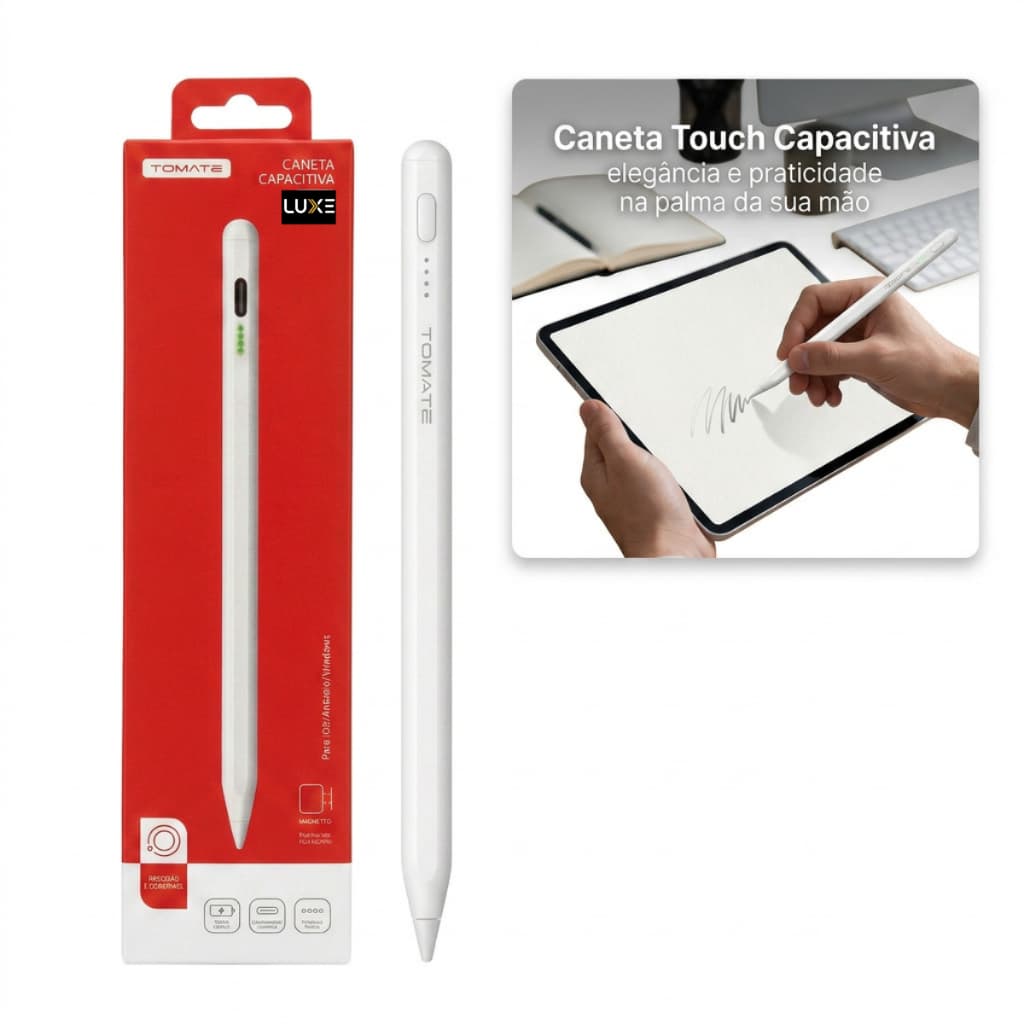 Caneta Touch para Tablet e Celular Universal Compatível com Samsung, iPad, Android e iOS