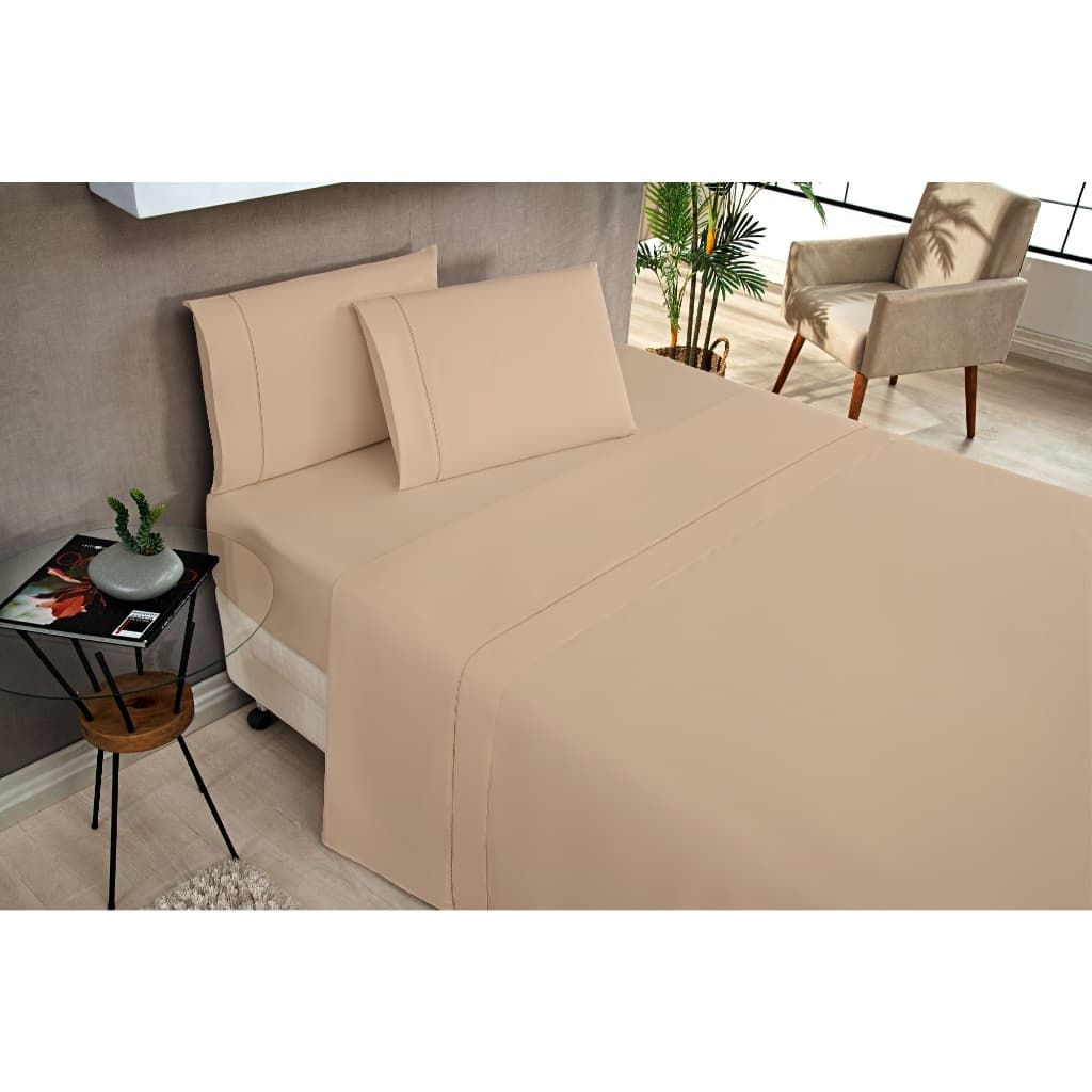 Jogo De lençol /Jogo De  Cama PERCAL 180 FIOS  ELEGANCE CASAL KING 4 PEÇAS