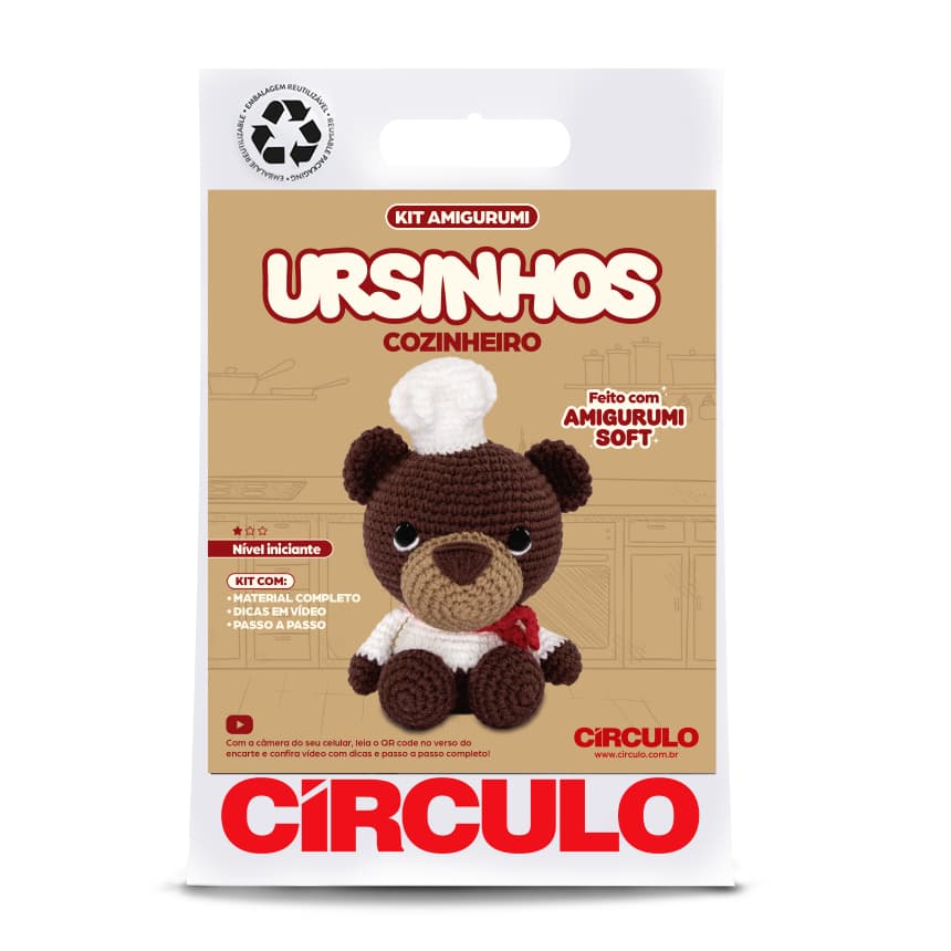 KIT AMIGURUMI COLEÇÃO URSINHOS CROCHÊ TRICÔ ARTESANATO  - CÍRCULO
