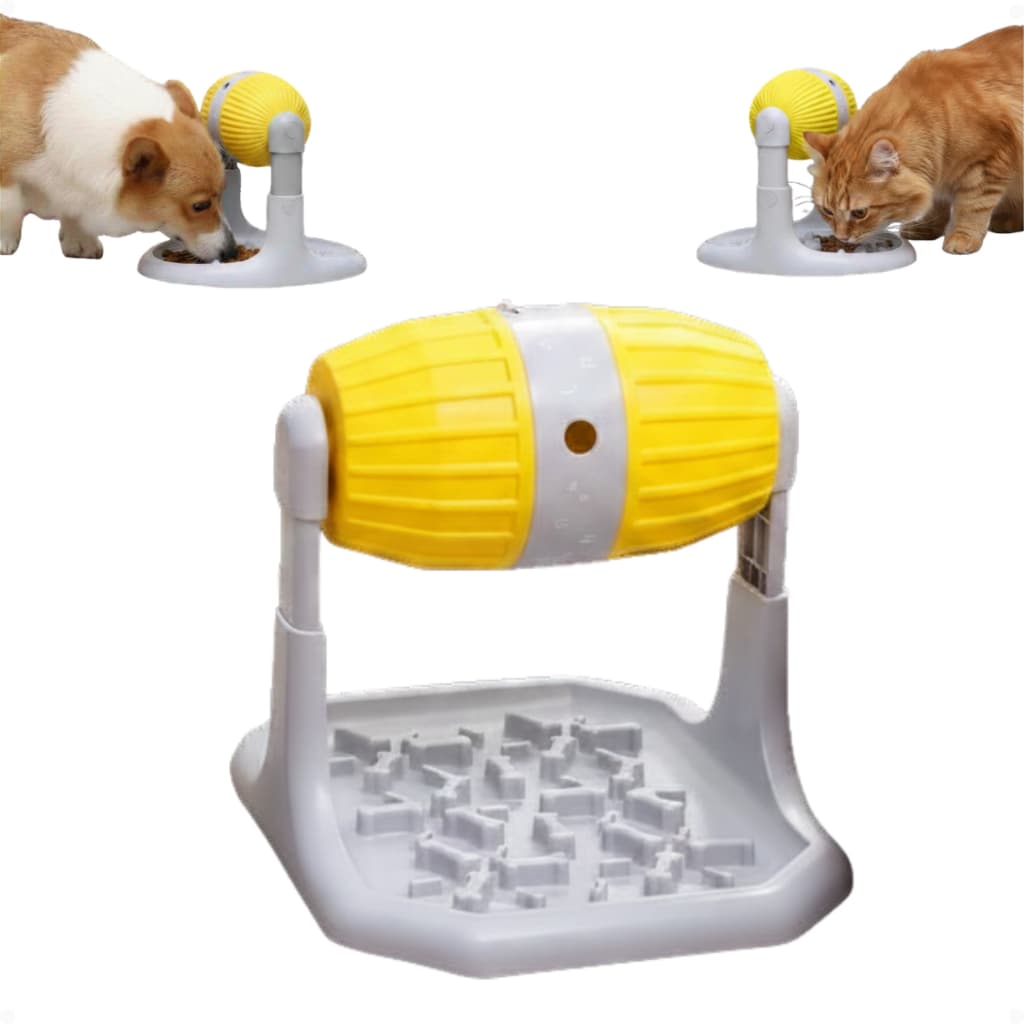 Comedouro Educativo Lento Para Cachorro Gato Antistress Obesidade Engasgo Brinquedo Pestico Ração