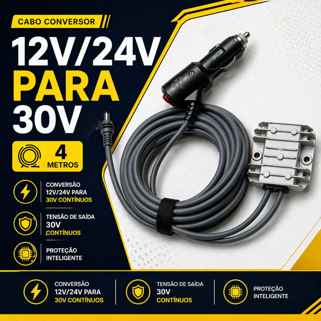 Inversor DC para Starlink Mini 12V 24V Para 30V Conversor Veicular 4 metros