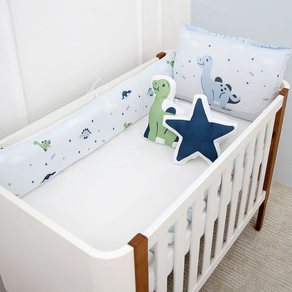 Kit Berço Completo Bebê 7 Peças Gijo Dino Enxoval Infantil Macio