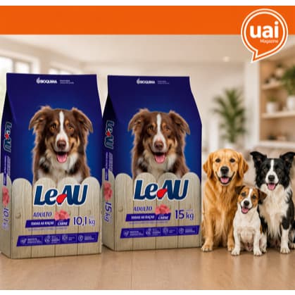 Ração Cachorro Adulto 10Kg Ou 15Kg Leau Dog Carne Todas As Raças