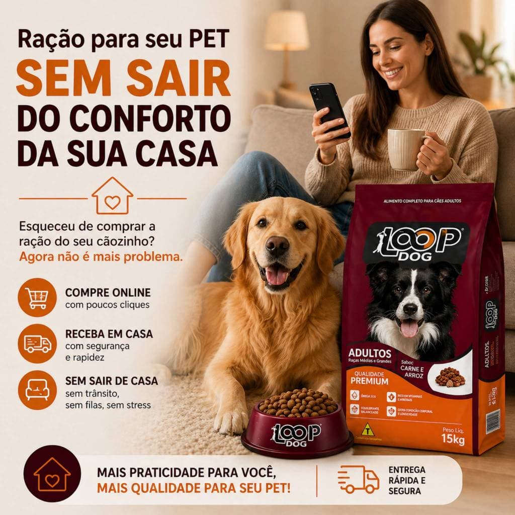 Ração Cachorro Adulto 15kg Carne e Arroz Premium Alta Aceitação Não Enjoa Nutrição Completa  2.