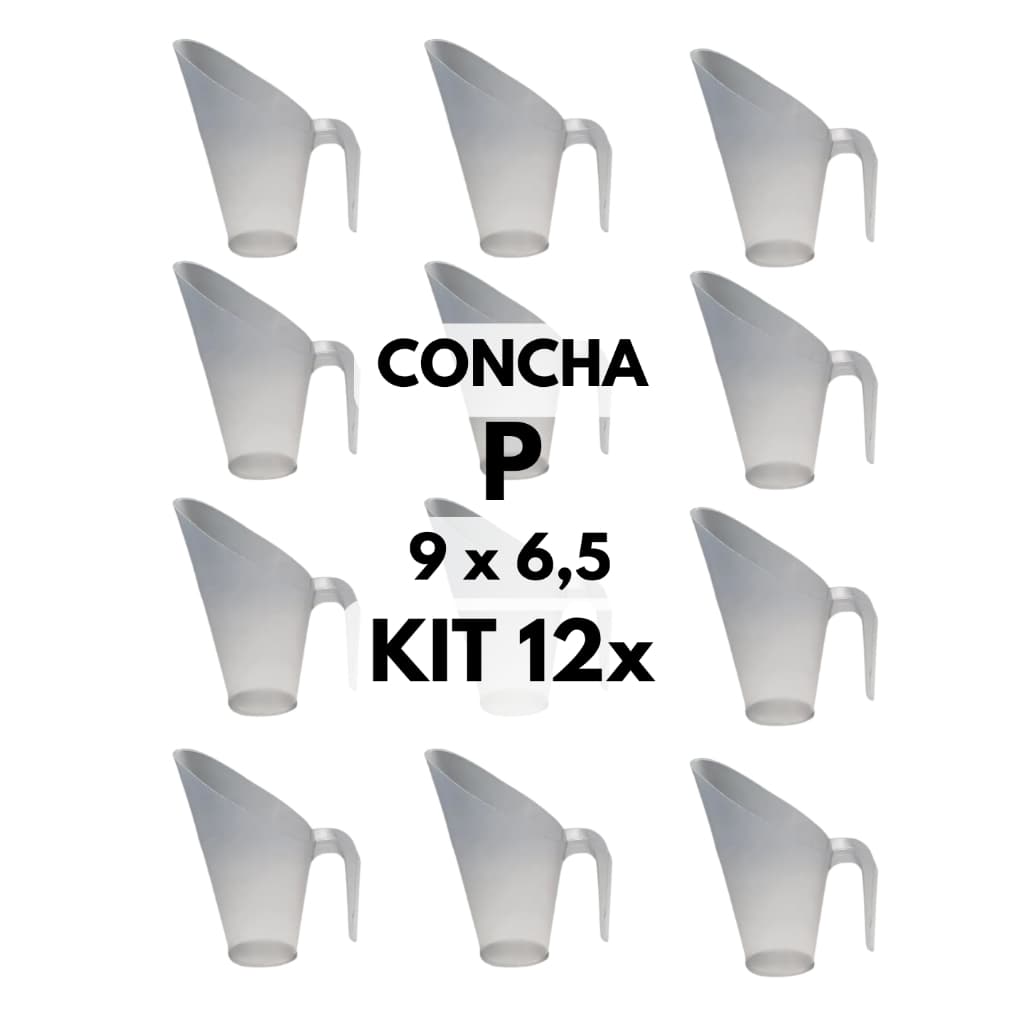 Kit 12x Concha Plástica Medidora P 100ml - Cereais Grãos Temperos Cozinha