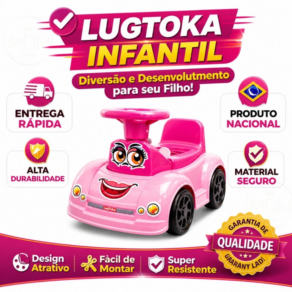 Andador Infantil com 4 Blocos de Encaixe, Buzina e Porta-Malas Estável