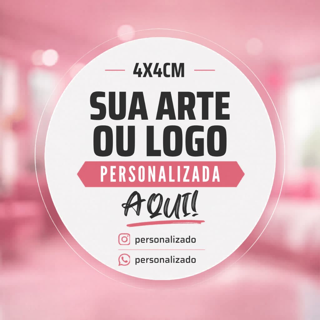 Adesivos Personalizados 4x4 cm - 1000 unidades, 500, 300 ou 200 unidades - Com sua logo ou arte