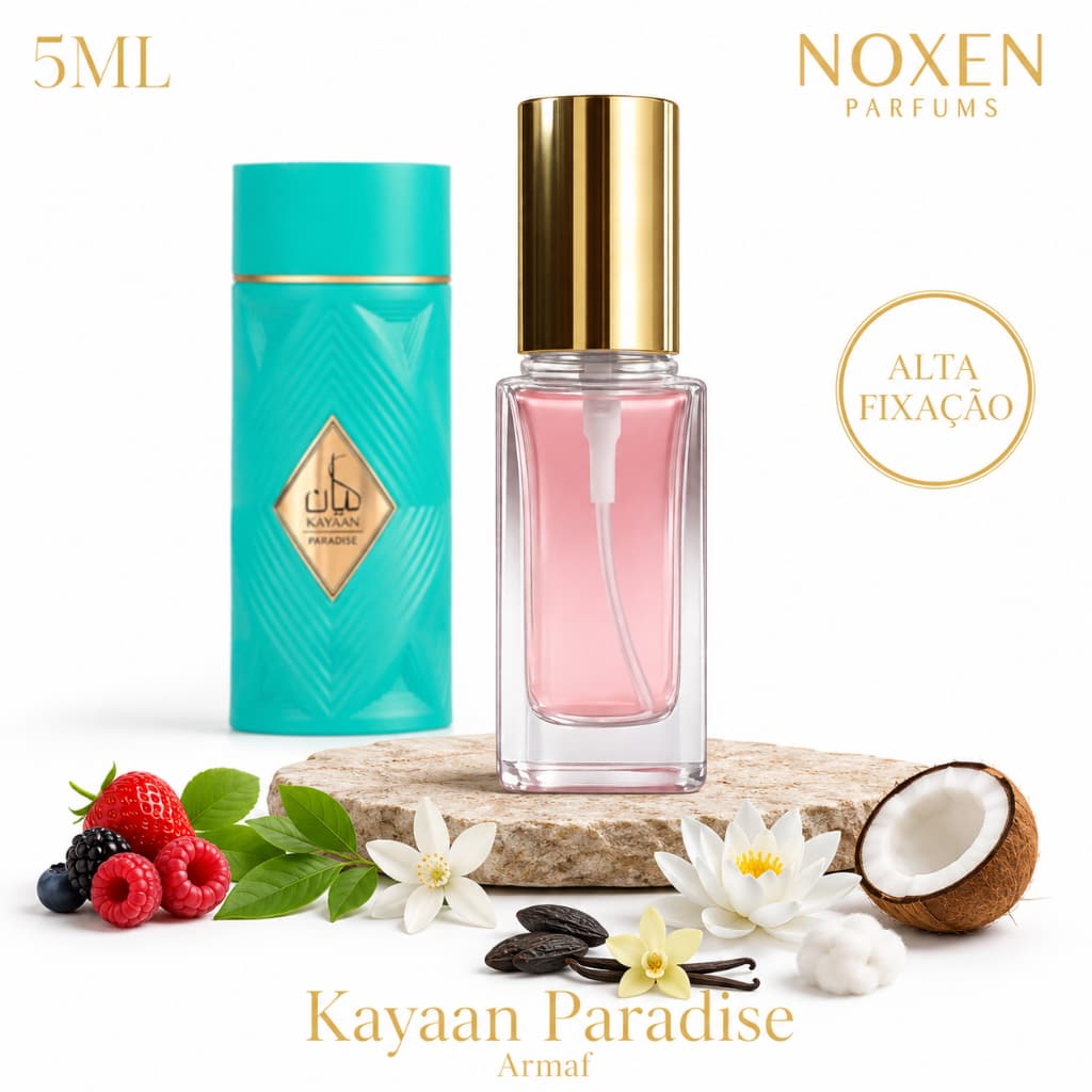 Perfume feminino 5ml Premium Vidro Spray Kayaan Paradise Fresco Tropical Importado