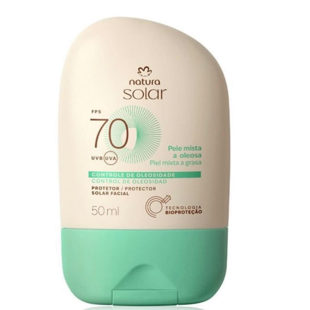 Protetor Solar Natura FPS 70 Facial Pele Oleosa Toque Seco 50ml
