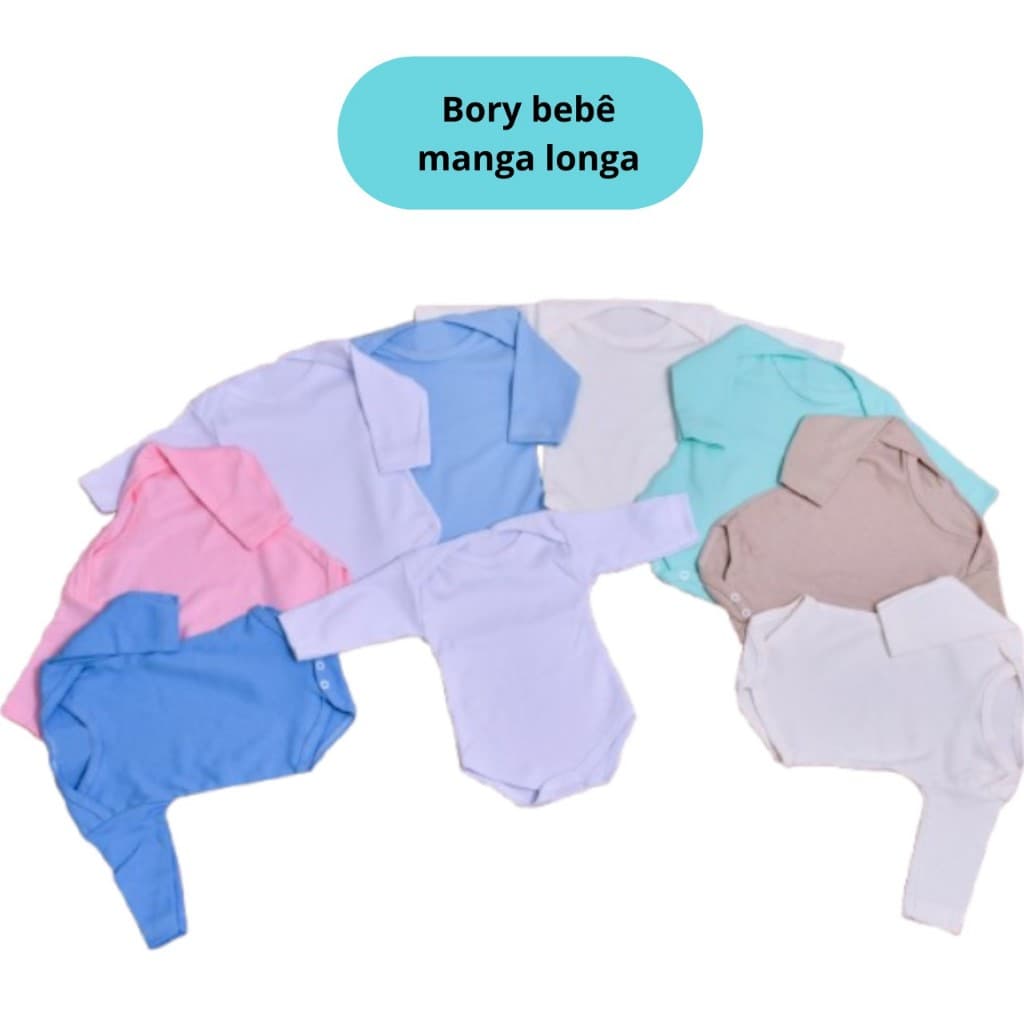 Kit 2 3 4 5 Body Bebê Manga Longa 100% Algodão Body Infantil Menino Menina Roupa Bebê Macia
