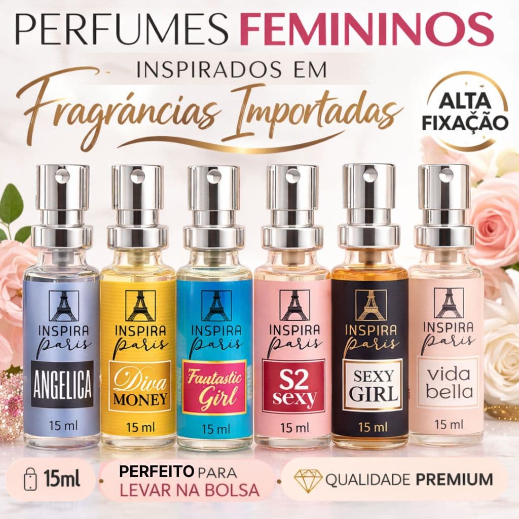 Kit 10/20/30 Perfume Feminino Inspirado em Fragrâncias Importadas 15ml | Alta Fixação | Perfume Contratipo Premium