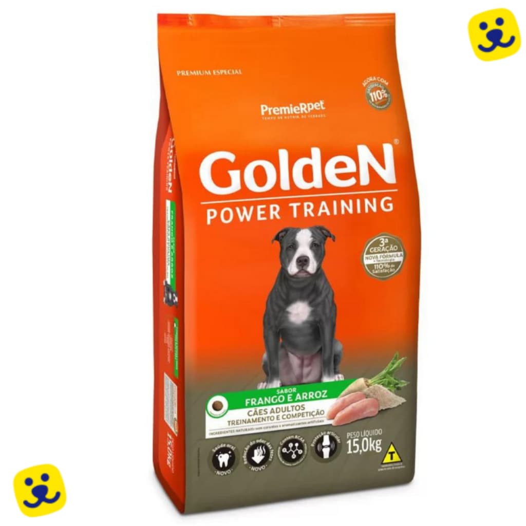 Ração para Cachorro Golden Power Training 15kg Ração para Cachorro 15kg Ração Golden Frango Arroz