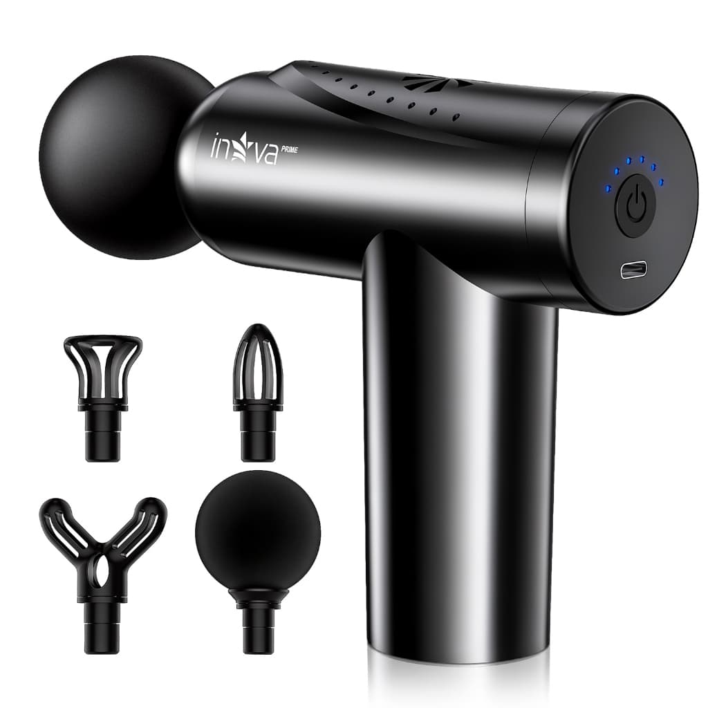INOVA Massageador elétrico portátil Alívio da dor muscular Recarregável Múltiplas cabeças Profissional 6níveis