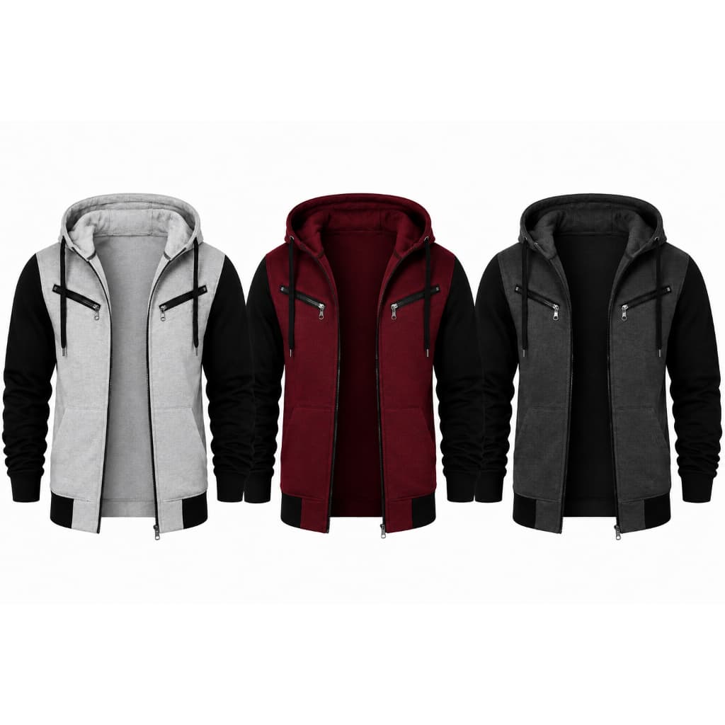 Moletom Blusa De Frio Jaqueta De Zíper Slim Casaco Com Capuz