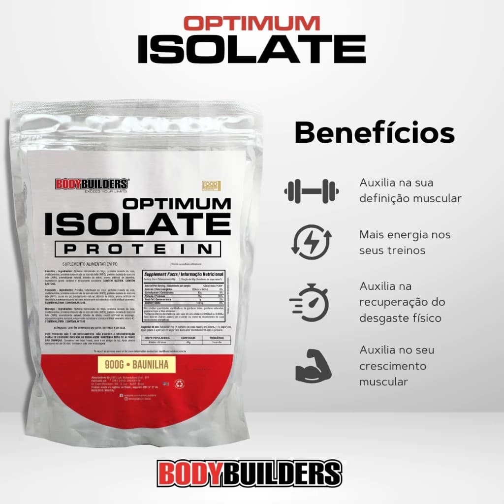 Optimum Isolate Whey Protein 2 Kg - Recuperação Muscular - Bodybuilders Chocolate