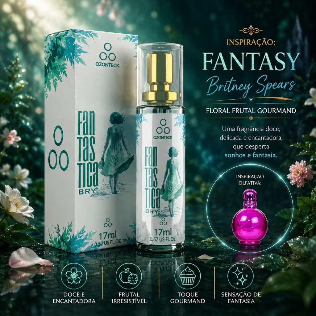 Ozonteck Perfume Fantástica Bry 17ml| Alta Fixação| Feminino| Perfume Importado| Original|