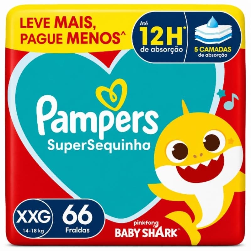 Fralda Pampers SuperSequinha Tam. XXG - 14 a 18kg 66 Unidades
