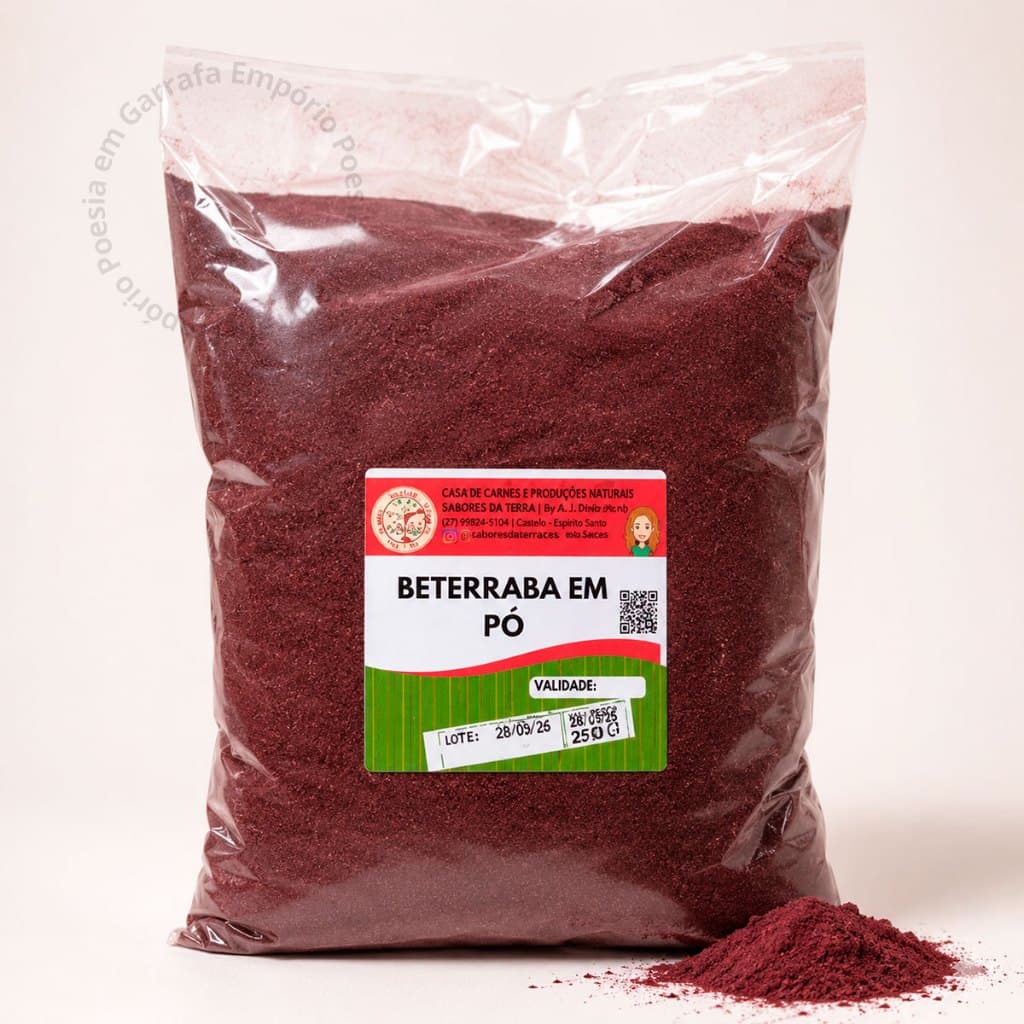 Farinha Beterraba em Pó Pura 1Kg 500g ou 250g Premium Saúde Energético Disposição