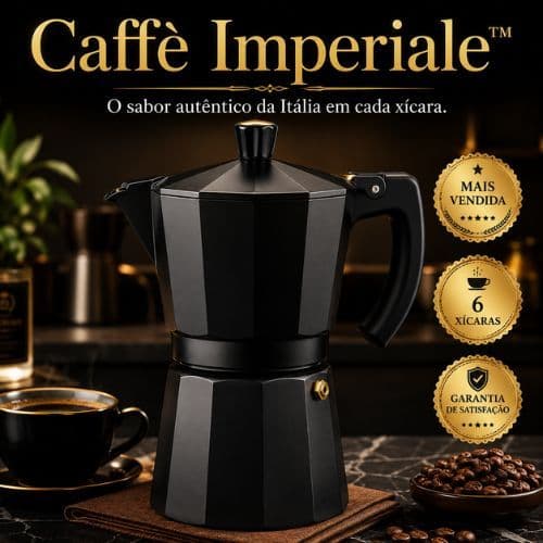 Cafeteira Italiana 6 Xícaras 300ml Alumínio Café Expresso Moka Premium Caffè Imperiale