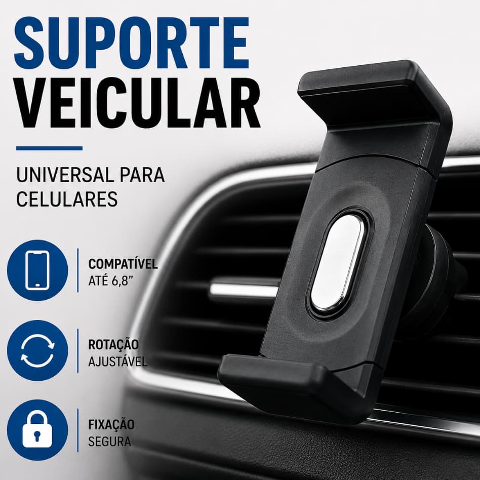 Suporte Veicular Universal Articulado Para Celular Uber 99 taxi gps Automóvel Para Saída Ar