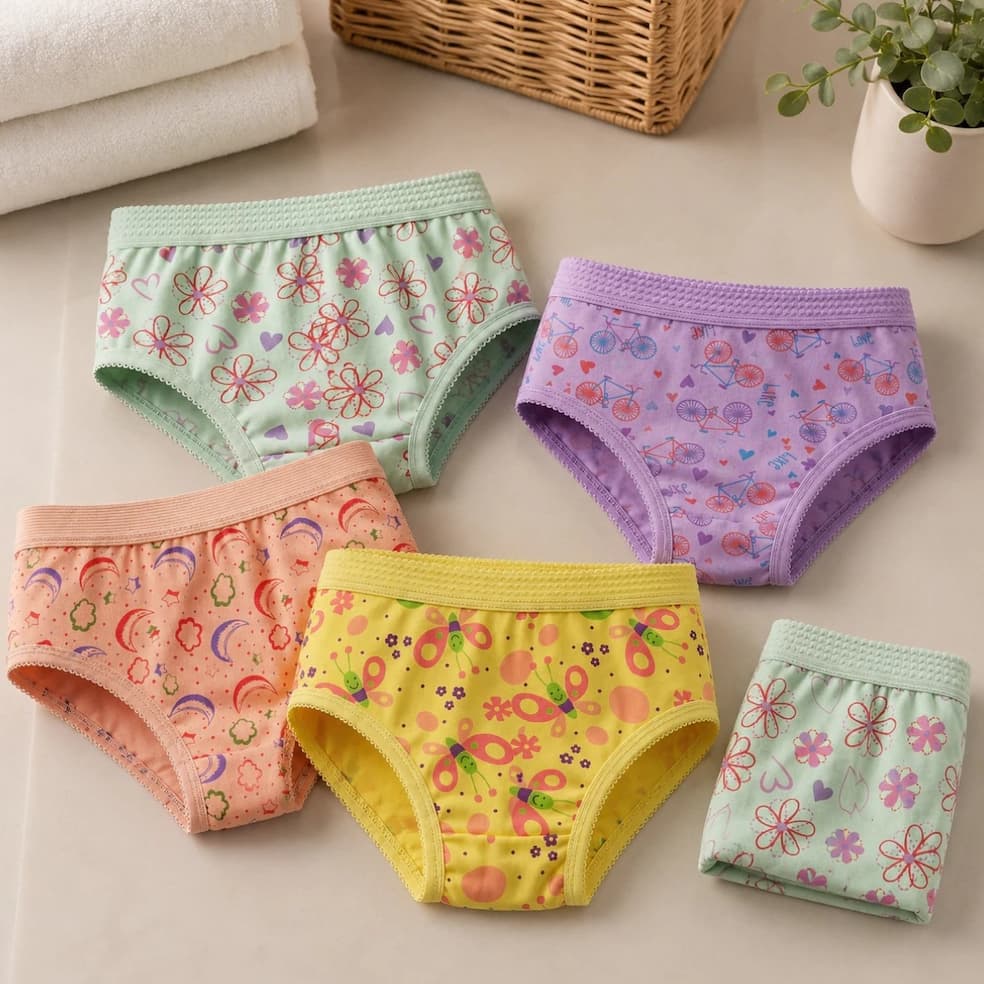 Kit 10 Calcinhas Infantil Menina Bebê Forro 100% Algodão Estampada  Envio Imediato Voltas Aulas