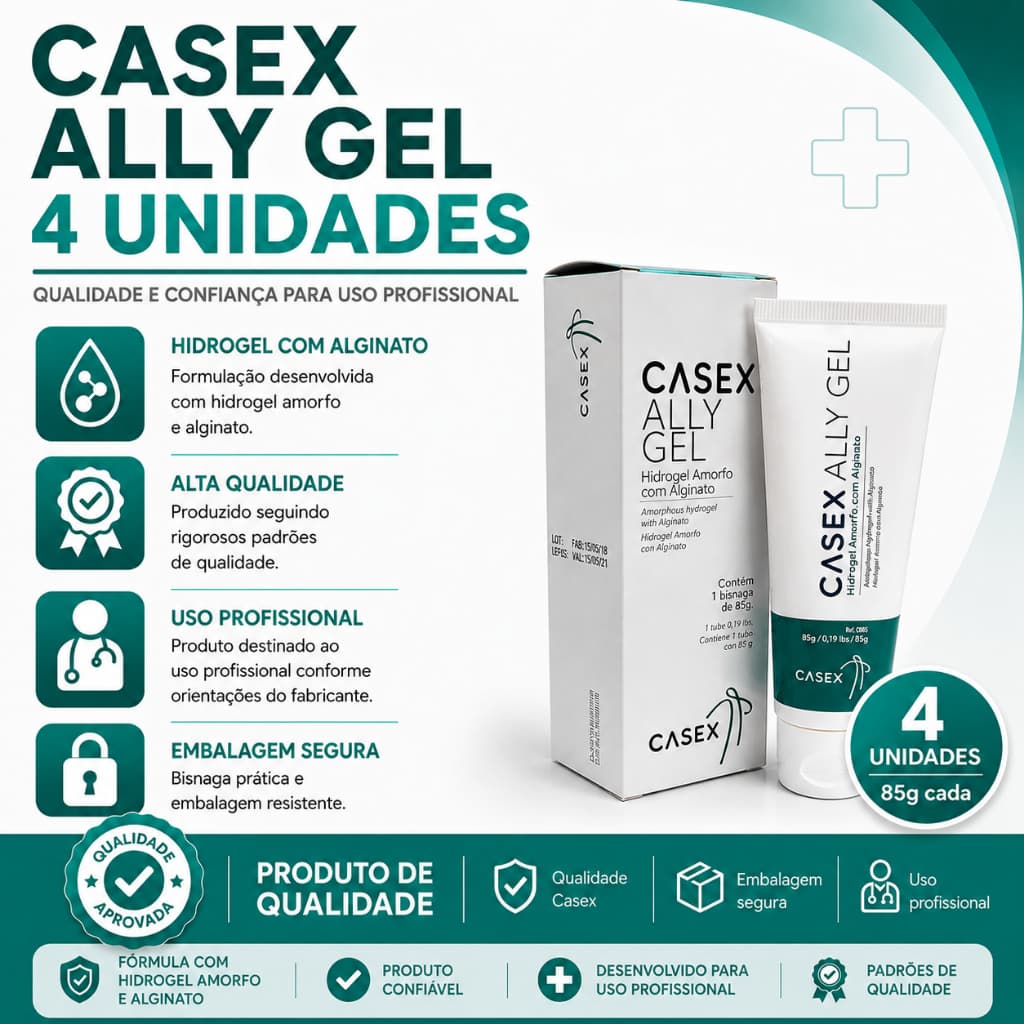 Kit 4 unid Pomada Hidrogel c/ Alginato 85g - Casex