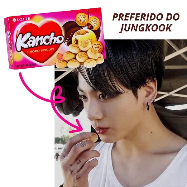 Biscoito de Chocolate Kancho Coreano do jungkook bts lotte 42g Importado