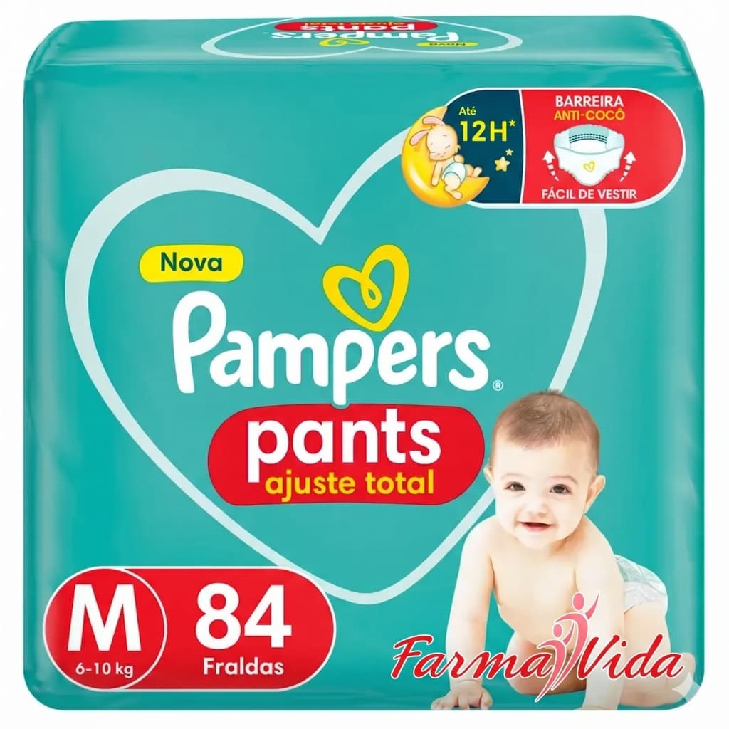 Fralda Descartável Pampers Pants Ajuste Total Fralda Calça 360º Proteção Dia e Noite