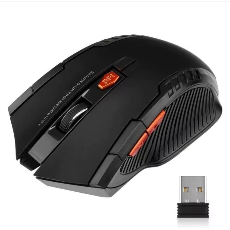 Mouse Óptico Sem Fio Ergonômico - Preto, Design Sem Fio, Ergonômico, Anti-Interferência