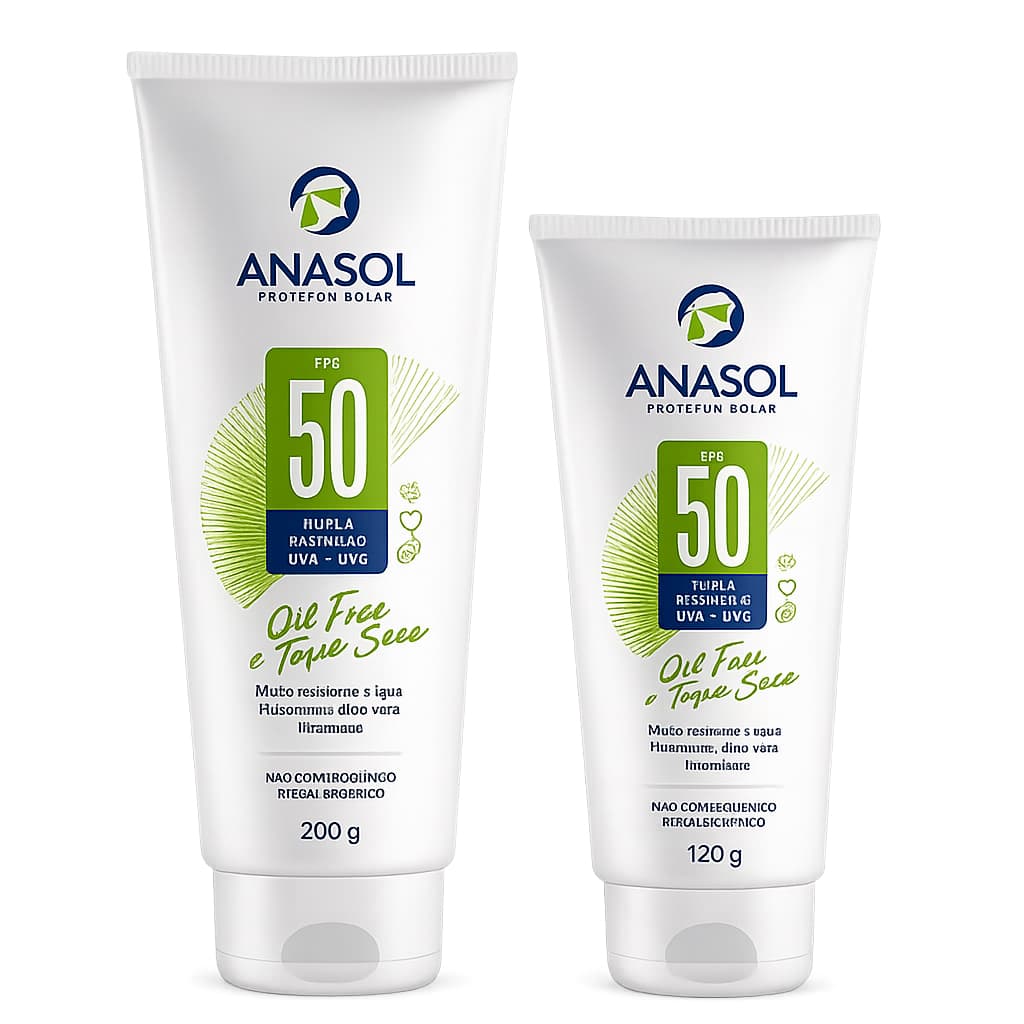 Kit Protetor Solar Anasol Facial e Corporal Toque Seco FPS50 200g e 120g