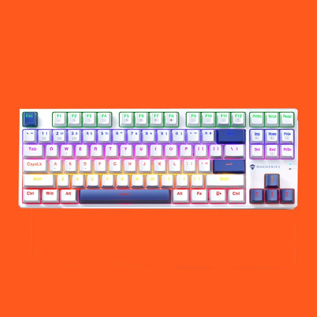 Teclado Mecânico Gamer Machenike K500 B87 RGB ABNT2 Hot Swap Switch Brown USB com Fio para PC