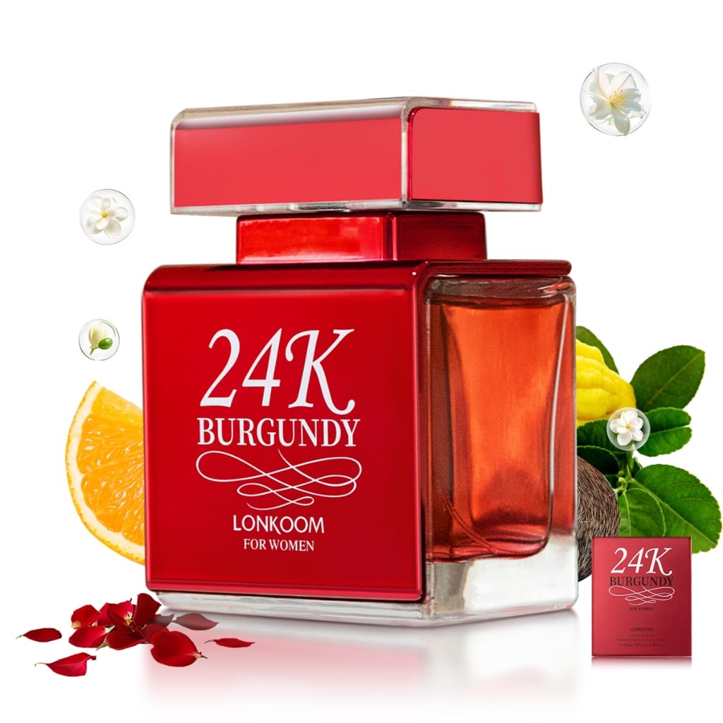 Perfume Importado Feminino Lonkoom 24K Burgundy Brand Collection Perfumes 100ml