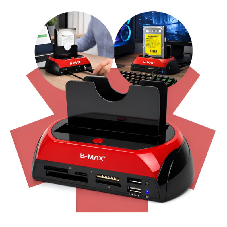 Hd All In 1 Hdd Docking Usb 2,0 / 3.0 Sata Backup Leitor PC Computador Notebook Dockstation B-max