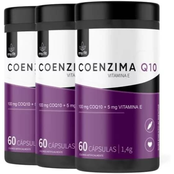 Coenzima Q10 100mg CoQ10 Softgel 60 Cápsulas com Vitamina E Suplemento Alimentar