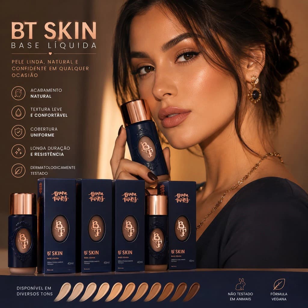 Base de maquiagem líquida Bruna Tavares BT Skin Base Liquida - 40mL