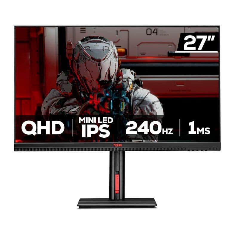 Monitor Gamer Pichau Quantum, MiniLED, 27 Pol, IPS, QHD, 1ms, 240Hz, HDMI/DP, PG-QUTM02-BL01