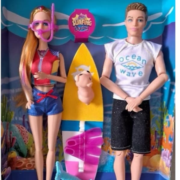 Kit Especial Casal na praia Ken E Boneca Bonita Articulados SUPER OFERTA Enviar imediatamente！