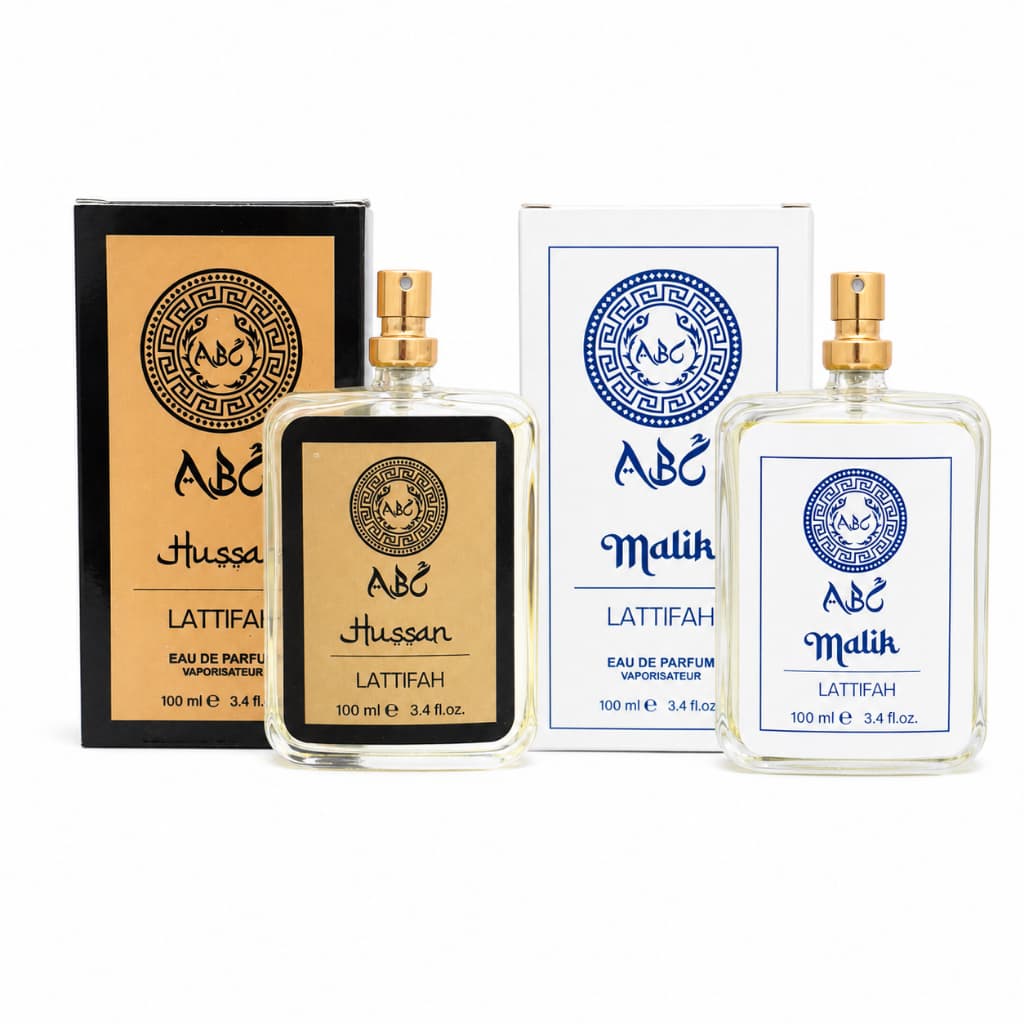 Kit 2 Perfumes Árabes Hussan Malik EDP 100ml Masculino Fragrâncias Orientais Importadas 2 Unidades