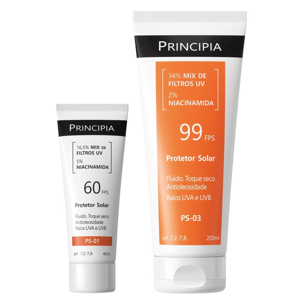 Principia Kit Protetor Solar Facial PS-01 FPS 60 + Protetor Solar Corporal PS-03 FPS 99