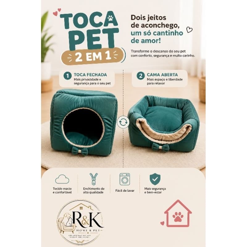 casinha ,toca pet 2 em 1 para cachorro e gatos pequeno, médio, grande porte