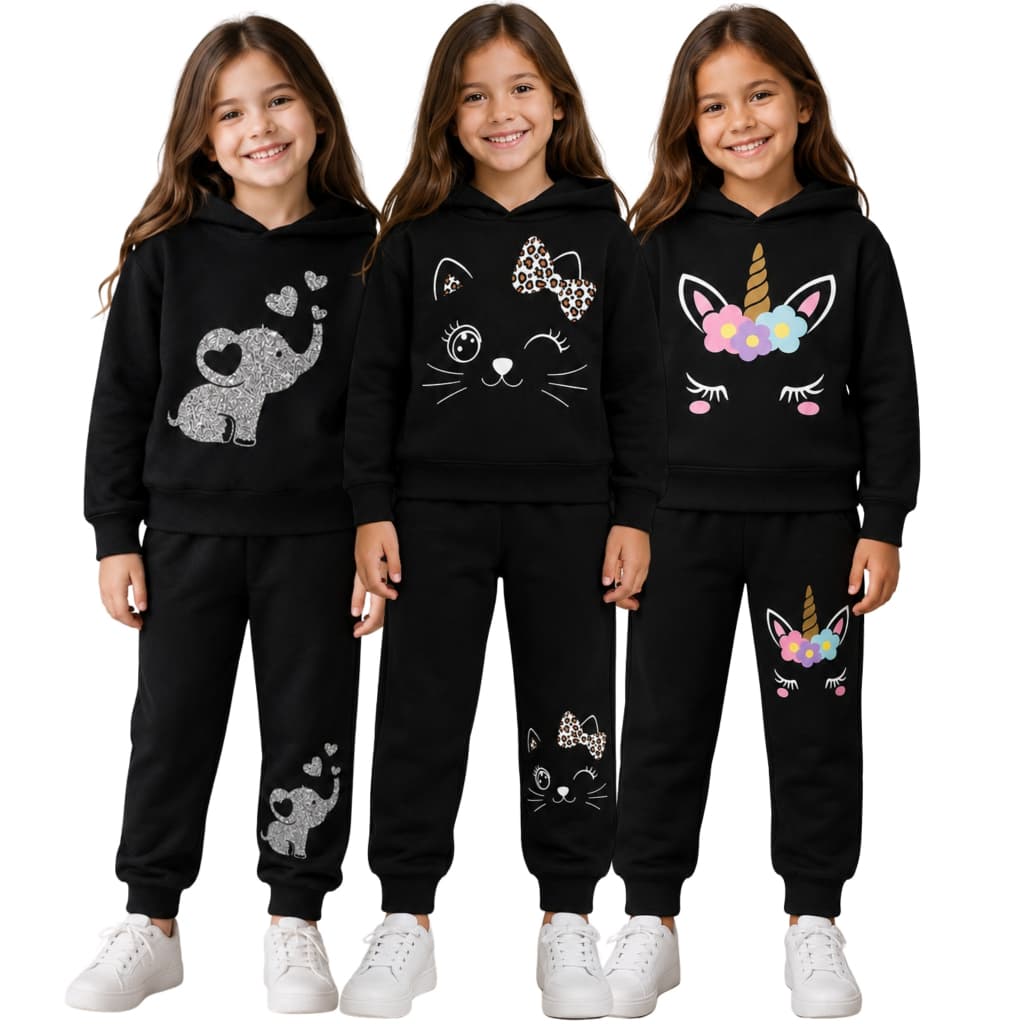 Conjunto Moletom Infantil Agasalho Masculino/Feminino Inverno Fofo estiloso com touca