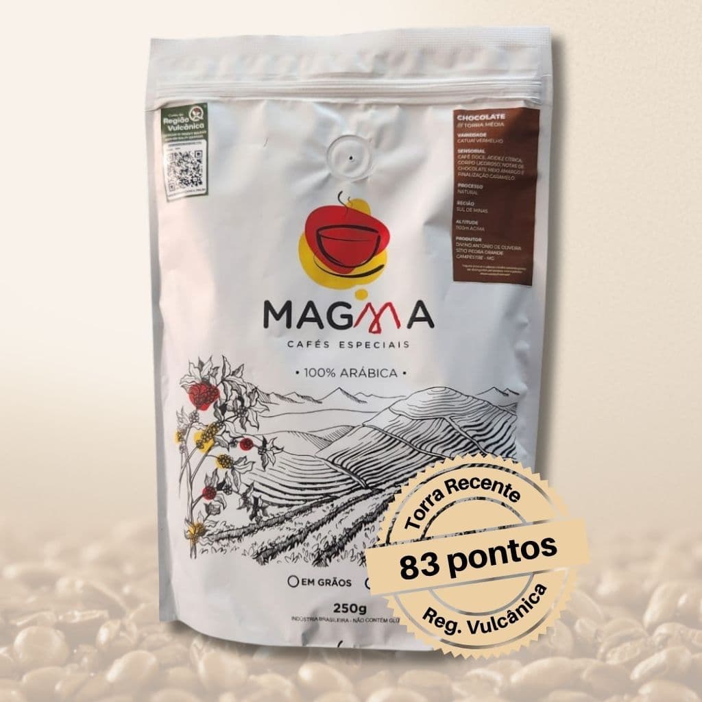 Café Especial em Grãos com Torra Média Recente 83 Pontos SCA Sensorial Chocolate 250g 100% Arábica