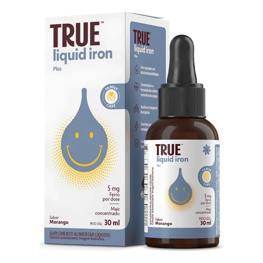 Multivitamínico Infantil Iron Líquido Ferro 30ml True Source Sabor Morango
