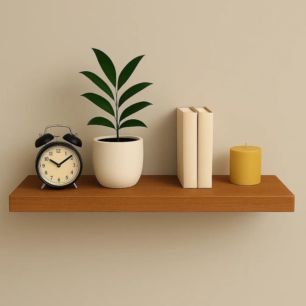 Prateleira Mdf 30cm Moderna Suporte Parede Invisivel 25mm - Freijó