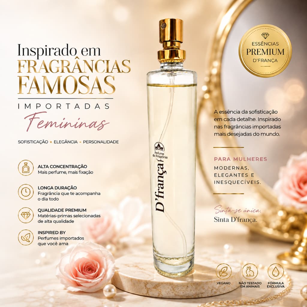 Perfume D'França Feminino Inspirações Importado Premium 50ml Perfume da Amazonia Mais Vendidos