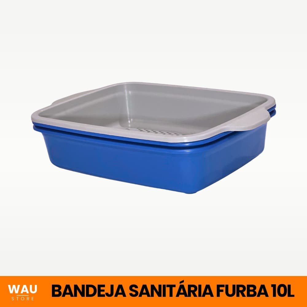 Caixa de Areia Gato com Peneira 10L Kit 2 Bandejas Autolimpante Furba Sanitária Banheiro