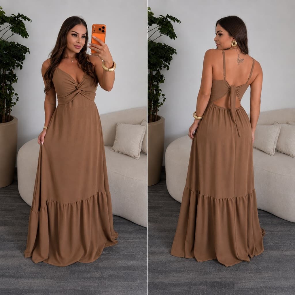 Vestido Feminino Longa Tamanho Único Com Regulagem na Alça Qualidade Premium Varias Cores